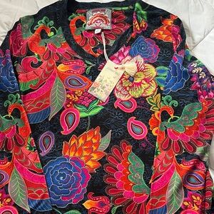 Johnny Was Multicolor Floral Blouse